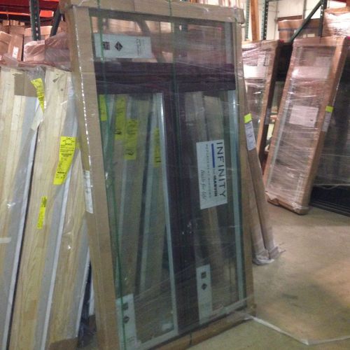 Marvin bahama brown exterior twin vinyl casement window w/ transom 48 x 71 white for sale