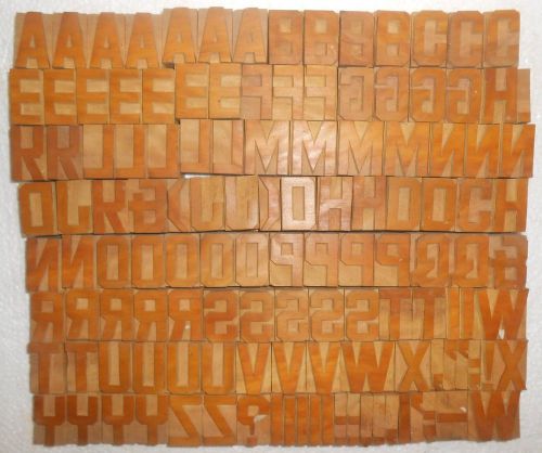 127 piece unique vintage letterpres wood wooden type printing blocks unused s942 for sale