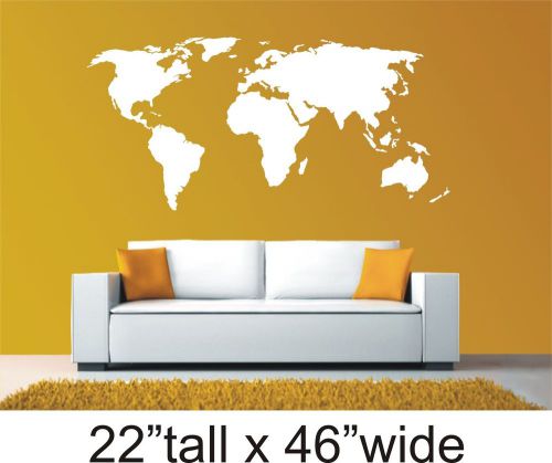 2X World Map Bedroom Drawing / Waiting Room Vinyl Sticker Decal-1456