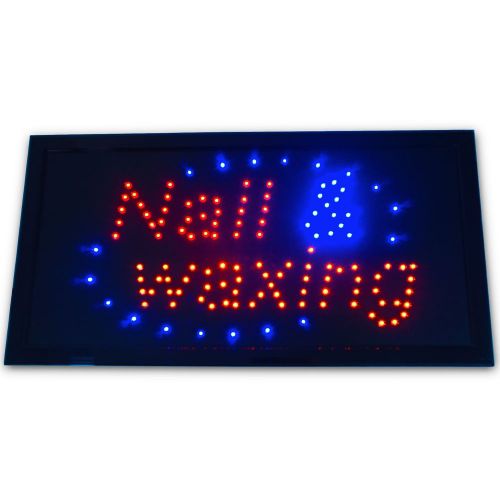 Animated LED NAIL &amp; WAXING Light Salon Open Sign Bright Store neon SPA display