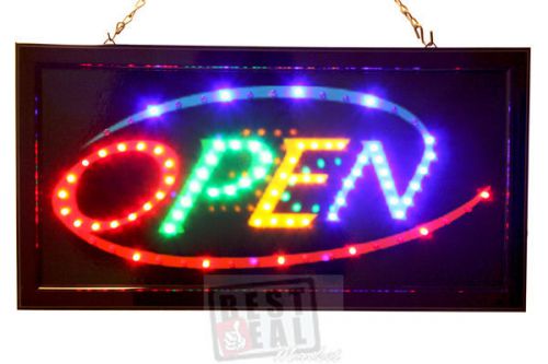 New business led open sign neon bright with motion 19&#034;x10&#034; #64 for sale
