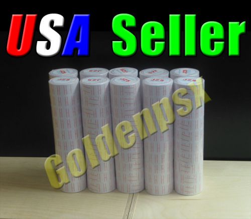 10 Tubes 100 Rolls Labels for MX-5500 Price Label Gun