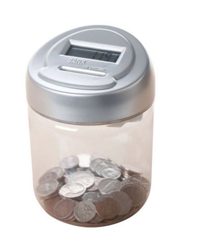 Royal sovereign dcb10 is a digital coin bank with led display that keeps track for sale