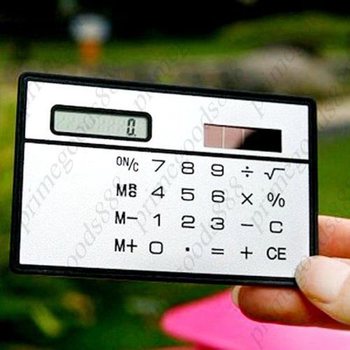 Credit Card Size Ultra thin Portable Solar Powered 8 Digit Calculator Stationery