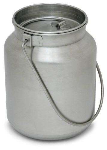 4 Qt Stainless Steel Milk Can Tote, Brand New, Seamless For Goat, Cow, and Sheep