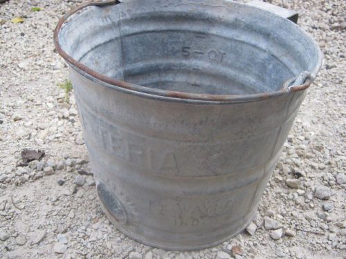 Vintage used galvanized calf teria bucket #8 fort wayne ind good for flower pot for sale