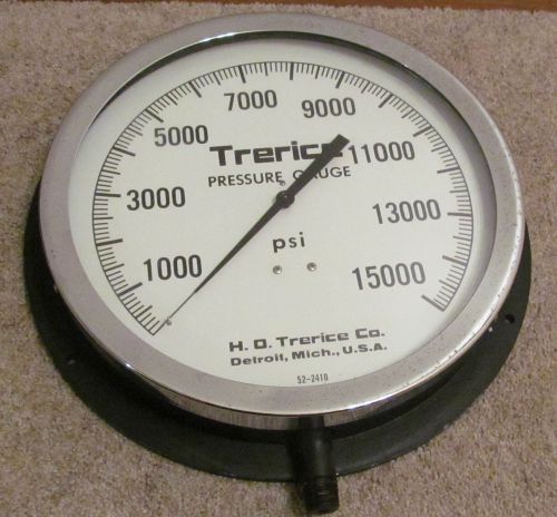 Rare vintage 14&#034; h. o. trerice detroit mich usa pressure gauge psi 1000 to 15000 for sale