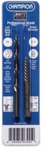 Champion 06555 extractor kit - 1/4&#034; left hand drill &amp; #4 screw extractor for sale