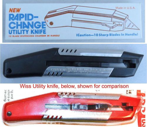 RAPID-CHANGE UTILITY KNIFE Made in USA w/10 BLADES OEM for WISS WK2V NEW/NIB