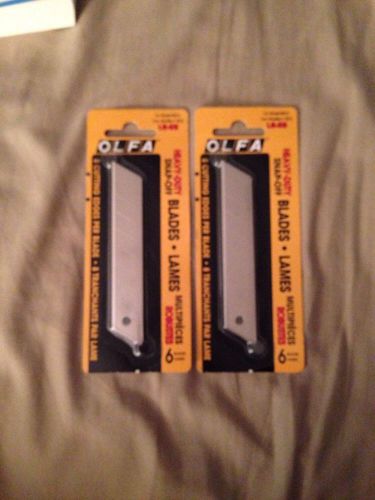Lot of 2 OLFA LB-6B 6/PK Heavy Duty Snap Off Replacement Blades #5013, 12 Blades
