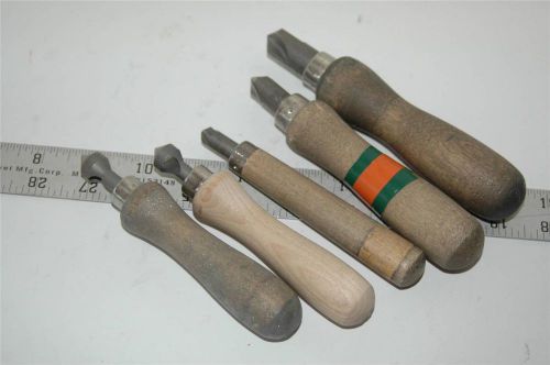 5 Deburring Bits With Wooden Handles Weldon Aviation Tool Exc Cond