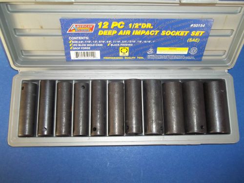 DRIVE DEEP AIR IMPACT 1/2 INCHES 12 PC SOCKET SET WITH CASE (S.A.E.)