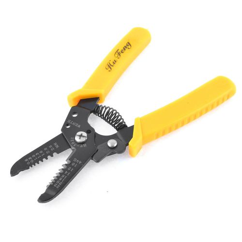 Yellow plastic covered handle 10-22 awg electric wire stripper cutter for sale
