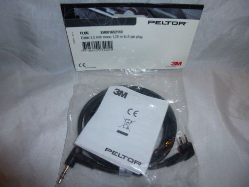 New! 3M Peltor Audio Input Cable FL6N, 3.5mm Stereo Plug, 36&#034; Length XH001652110