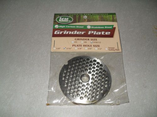 LEM #10/12 Carbon Steel Electric Meat Grinder Replacement Plate 4.5mm 3/16&#034;