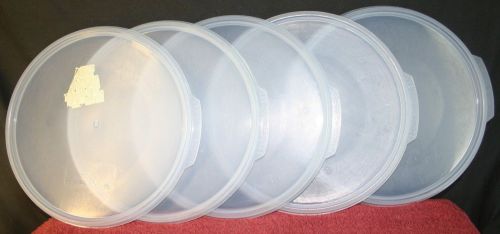 5- SYSCO 9&#034; ROUND COMMERCIAL FOOD STORAGE CONTAINERS