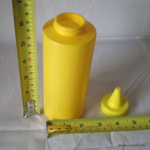 Lot of 36 traex 2912-08  plastic squeeze bottle mustard dispenser yellow 12oz for sale