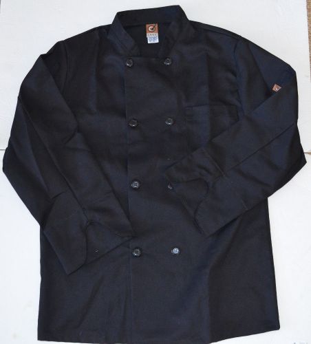 Chef Designs KT76 Men&#039;s Eight Pearl Button Black Chef Jacket Black Small Reg