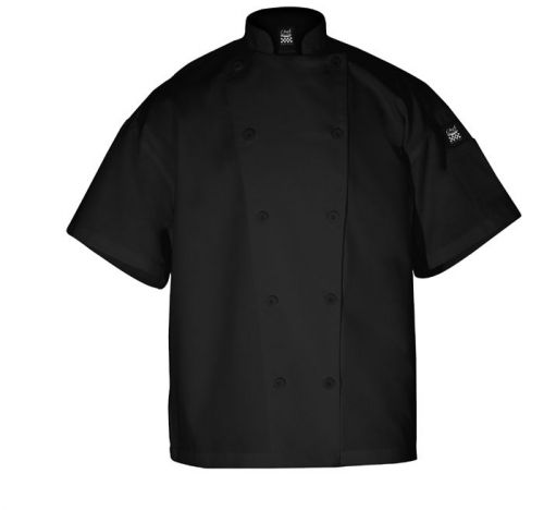 Chefs Knife N Steel Jacket Short Sleeve  Black  SMALL