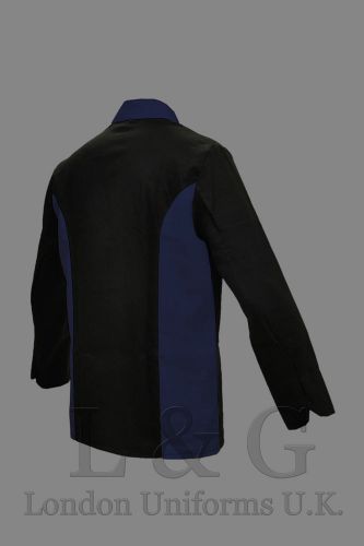 L&amp;g london uniforms u.k combined  black &amp; navy blue chef jacket s m l xl for sale