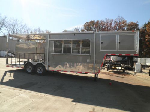 Concession Trailer 8.5&#039;x29&#039; Silver - BBQ Smoker Enclosed Food