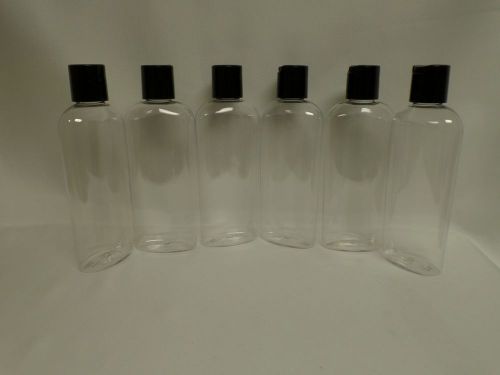 Clear PlasticBottles  PET Cosmo Oval with Disc Tops 6 oz. 6 Pack