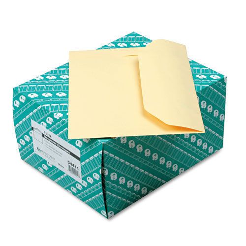 Open Side Booklet Envelope, Traditional, 12 x 9, Cameo Buff, 100/Box