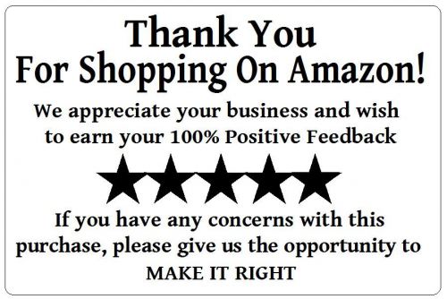 Qty 500 Thank You For Your Amazon Purchase FB Label Sticker 3&#034; x 2&#034;