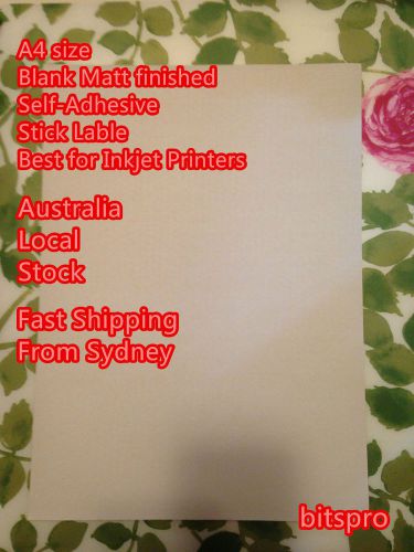 70 new a4 blank matt white self adhesive sticker label inkjet printer paper post for sale