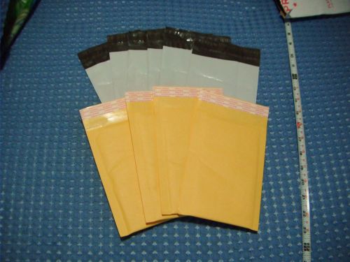 LOT OF 14 SMALL POLY MAILERS &amp; KRAFT BUBBLE MAILERS