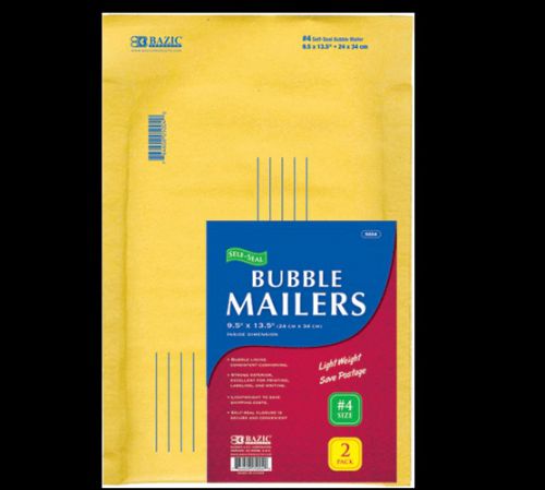BAZIC 9.5&#034; X 13.5&#034; (#4) Self-Seal Bubble Mailers (2/Pack), Case of 24