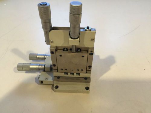 LINE TOOL CO. A LHFF DUAL MICROMETER FINE FOCUS LINEAR STAGE XYZ 3-AXIS