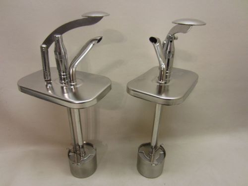 Soda Fountain Syrup Condiment Dispenser Pump Stainless Commercial Pair Cecilware
