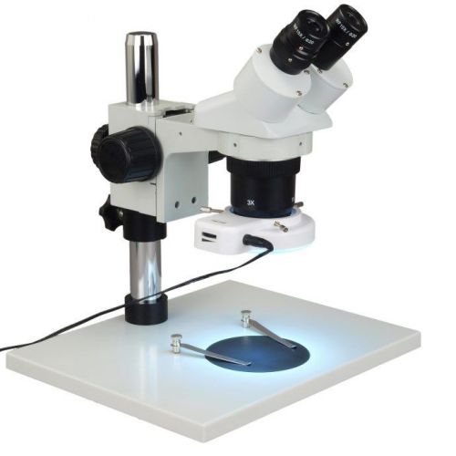 10X-20X-30X-60X Binocular Stereo Microscope+64 LED Light Industrial Inspection