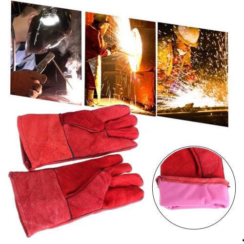 1 pair welders welding glove arc tig mig welding leather work gloves 12 inches for sale