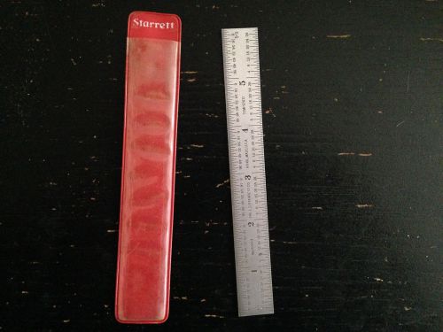 Starrett 6 inch ruler with plastic case machinist tool 604r tempered steel for sale