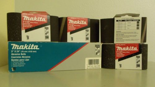 18 Makita 3&#034;x24&#034; 100 Grit Abrasive Belts for Wood/Metal 742312-8D and 794237-D-2