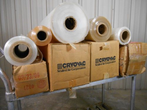 9 Assorted Cryovac Sealed Air Shrink Wrap Film Rolls