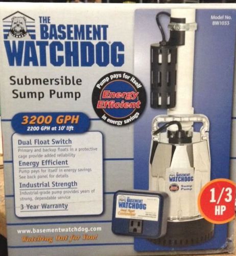 The basement watchdog submersible sump pump (bw1033) for sale