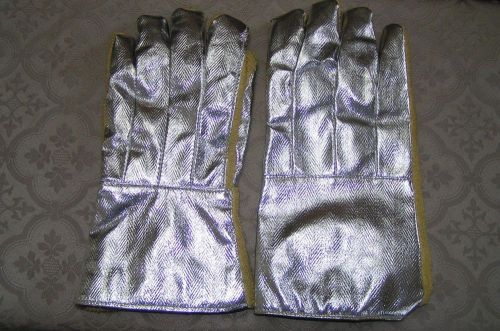 Aluminized combination fabric gloves 14&#034; protective gear mis-matched pair read for sale