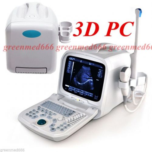 3D PC platform Full Digital Portable Ultrasound Scanner + Transvaginal Probe FDA