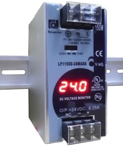 Reignpower lp1150d-24mada 24vdc 6a din rail power supply voltage monitor display for sale