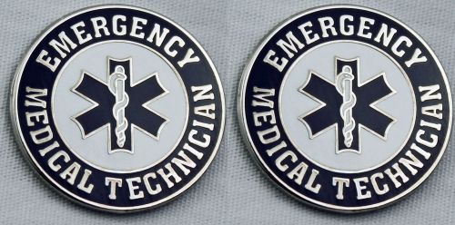 2 EMT Pins Emergency Medical Technician Collar Lapel Hat Pin Star of Life New