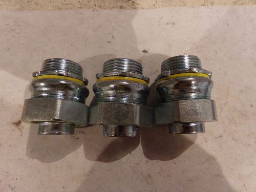 Hubbell liquid tight straight 1&#034; flex conduit connector lot of 3 - new for sale