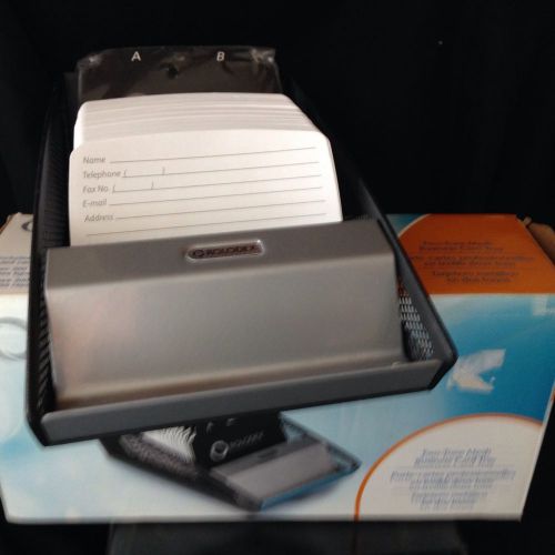 Rolodex Covered Business Card Tray Two Tone Mesh with 300 Cards #1734232