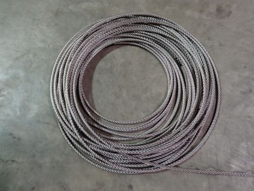 100&#039; new 5/16&#034; 316 stainless steel ss wire rope 7 x 19 new 316ss rigging for sale