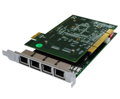 4 Ports PCIe E1 / T1 / PRI Card PCI/PCIe Interchangeable