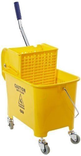 Compact mop combo casters cart wringer yellow bucket commercial floor cleaner for sale