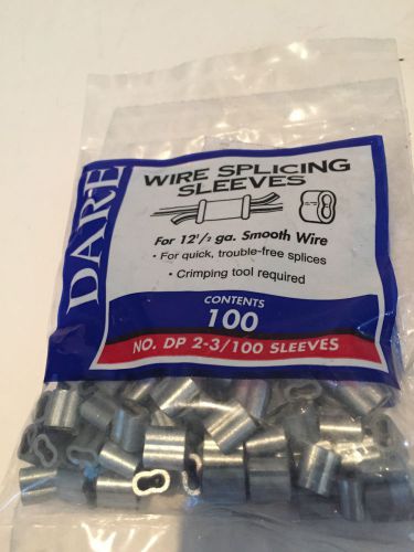 DARE 100 PCS.CRIMPING SLEEVES FOR 12-1/2 GA. SMOOTH WIRE SPLICING-DP 2-3