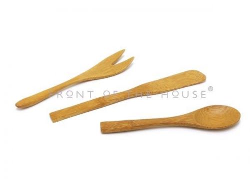 Front Of The House Bamboo Party Utensil Set Set of 12